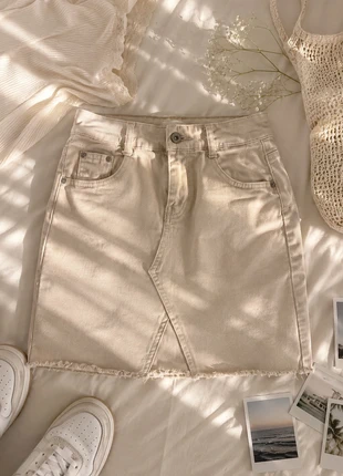 Gonna mini beige in denim